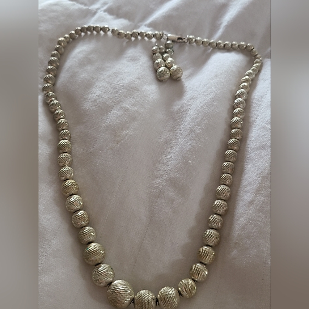 Vintage Solid Sterling Silver Laser-Etched Neckla… - image 3